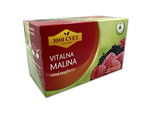 Load image into Gallery viewer, Fruit Tea from the Mountains of the Alps - Best Herbal Tea with Vital Raspberry Flavour 4 Packs of 20 Bags (80 Tea Bags) (Vital Raspberry Tea - 80 Bags)
