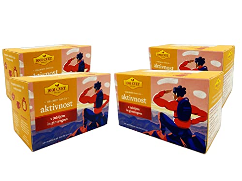 Herbal Tea from the Mountains of the Alps Sleep Tea or Activity Tea - 4 Packs of 20 Bags (80 Tea Bags) (Activity 80 Bags)