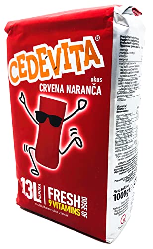 Load image into Gallery viewer, Cedevita Blútorange (crvena narandza) 9 Vitamins, Instant Powder Vitamin Drinks Mix, 1 kg, Makes 13 L Juice Alcohol-Free
