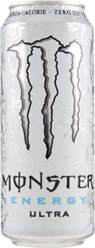 Monster Energy Ultra Zero Zuccheri Zero Calorie Energiedrank zonder suiker Zero Calorieën Lichte smaak, niet te zoet, tintelend en citrus 500 ml Drank Frisdrank Sportdrank Verpakking van 24 