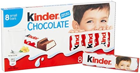 Ferrero kinder milk chocolate bars 10 packs 1kg of 8 bars each 100 grams (1000042179)