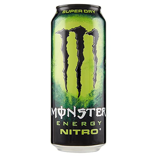 Monster Energy Nitro Super Dry Energy Drink Energiedrank Verfrissend en dorstlessend met citrussmaak 500 ml Wegwerpblikje Alcoholische drank Frisdrank Verpakking van 24 