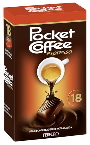 Load image into Gallery viewer, Ferrero Pocket Coffee - Coffee Praline Specialty with Liquid Espresso in Fine Milk and Half Bitter Chocolate - 6 Packs of 18 Individual Chocolates
