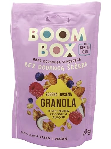 Verpakking van 16 Boom Box Muesli (Kokosnoot, Amandel, Gemengd Fruit (60g)) 