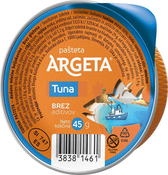 ARGETA Tuna Pâté 45 g – Smooth & Savory Tuna Spread – Ready to Eat – Premium Quality