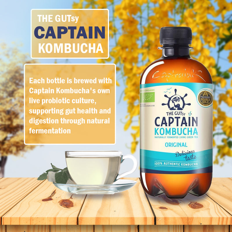 将图像加载到画廊查看器中，勇敢船长康普茶原味装 12 x 400 毫升
