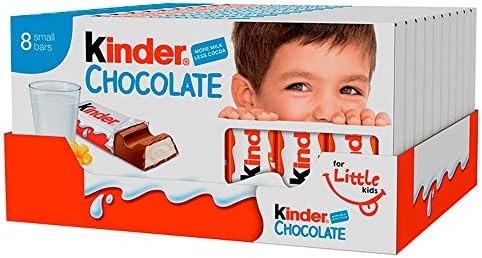 Ferrero kinder milk chocolate bars 10 packs 1kg of 8 bars each 100 grams (1000042179)