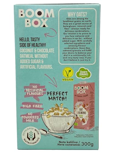 Load image into Gallery viewer, 6 Pack BOOM BOX Oatmeal – healthy breakfast selection (coconut/chocolate - 300g)
