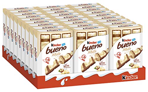 Ferrero Kinder Bueno White - Chocolate Bars with White Chocolate - 27 Packs of 6 Individual Bars (27 x 117 g)