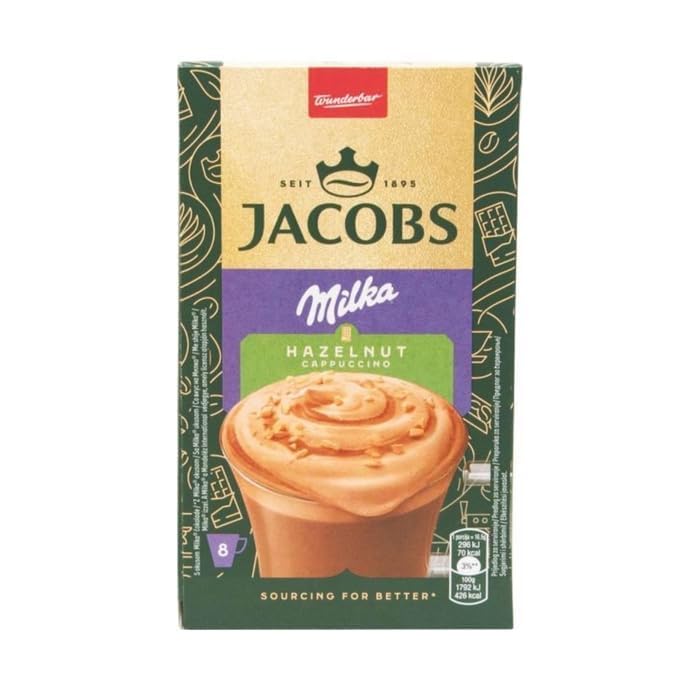 Load image into Gallery viewer, JACOBS Milka Hazelnut Cappuccino – Instant Coffee, 8 Sticks (132g) | Available in 1 Box &amp; 10 Boxes (80 Sticks)
