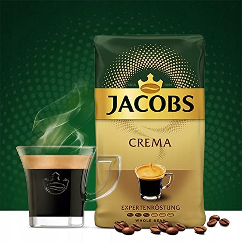 Jacobs Auslese Crema Coffee Beans 1kg – 80% Arabica 20% Robusta – Dark Roast Espresso Blend – Rich Aroma for Espresso, Latte & Cappuccino