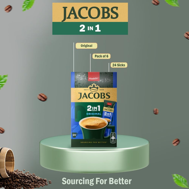 Load image into Gallery viewer, JACOBS 2-in-1 Instant Coffee Powder – Smooth Coffee Mix with Creamer, No Added Sugar – 24 Sticks (297.6g) | Available in 144 Sticks (6 Boxes)
