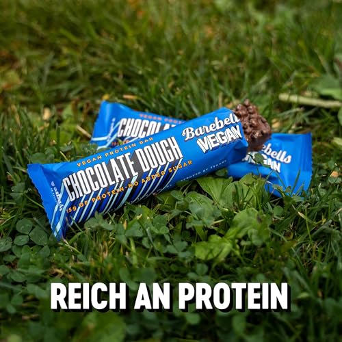 Barebells Vegan Protein Bar - Delicious Protein Bar with Chocolate - Low Sugar, 15 g Protein, No Palm Oil - Vegan Chocolate Dough, 12 x 55 g