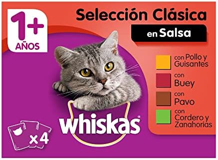 Whiskas Wet Cat Food Selection of Meat in Sauce Multipack (13 x 4 Bags x 100g)