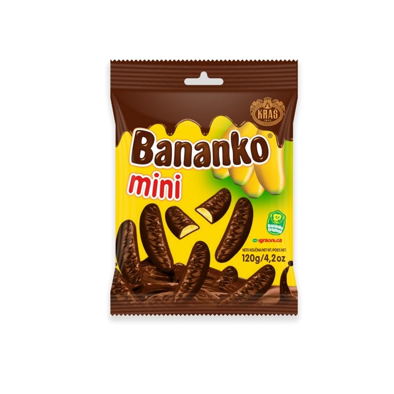 Load image into Gallery viewer, Kraš Bananko 120g - Irresistibly Delicious Mini Chocolate Covered Foam Bananas - Treat Yourself to Every Bite of Sweet Bliss! Pack of 10
