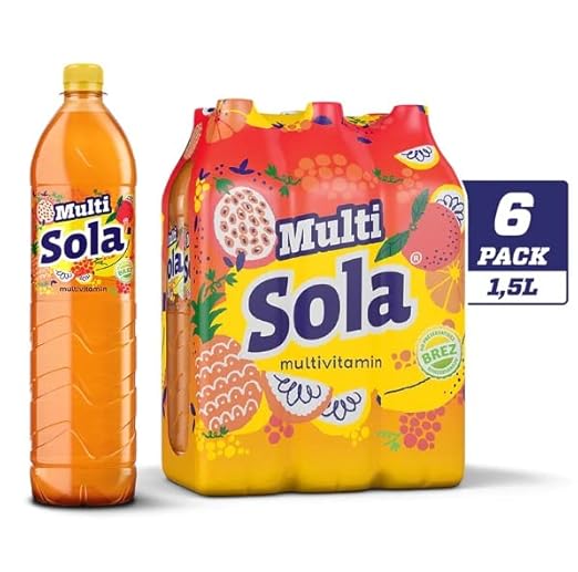 Sola Multivitamin Juice, 1.5 L Prime Drink, Pack of 6 Fresh Multivitamin Juice for Refreshment, Fresh Multivitamin Juice with Real Taste, Juice with Pressed Taste and Real Ingredients