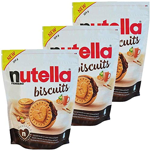 Nutella Biscuits 3 Packs of 304 g - A Delicious Crispy Biscuit with All the Creaminess and Unique Taste of Nutella Ferrero - Sold by Freedoney