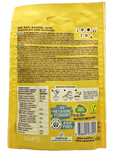 Load image into Gallery viewer, 16 Pack - BOOM BOX Oatmeal – healthy breakfast selection (banana, hazelnut- 60g)
