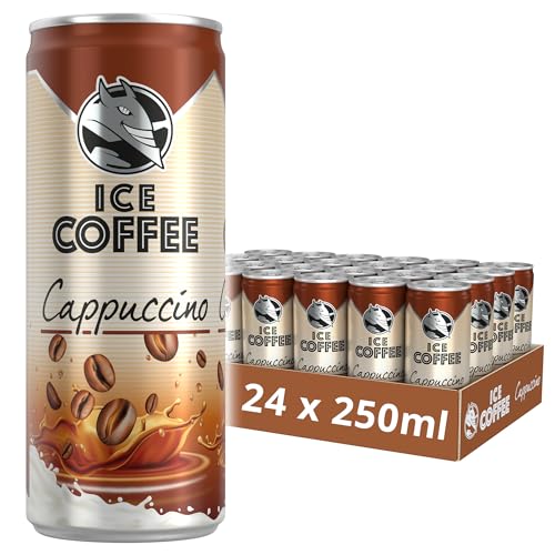 Load image into Gallery viewer, HELL Ice Coffee Cappuccino | 24 x 250 ml cans multipack | 40 mg/100 ml caffeine | contains real Arabica &amp; Robusta coffee bean extracts | 75% UHT milk | Preservative-free | Iced coffee |
