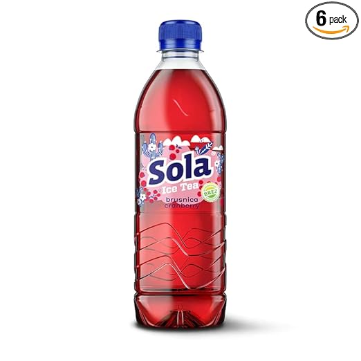 SOLA the real taste - Made with real ingredients and with pressed flavor (peach, 0.5 L) (cranberry, 0.5 L)