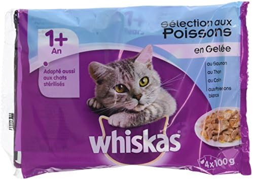 Load image into Gallery viewer, Whiskas 1 + Cat food - Poultry selection in jelly - High quality moist food for adult cats - 84 portion sachets of 100g
