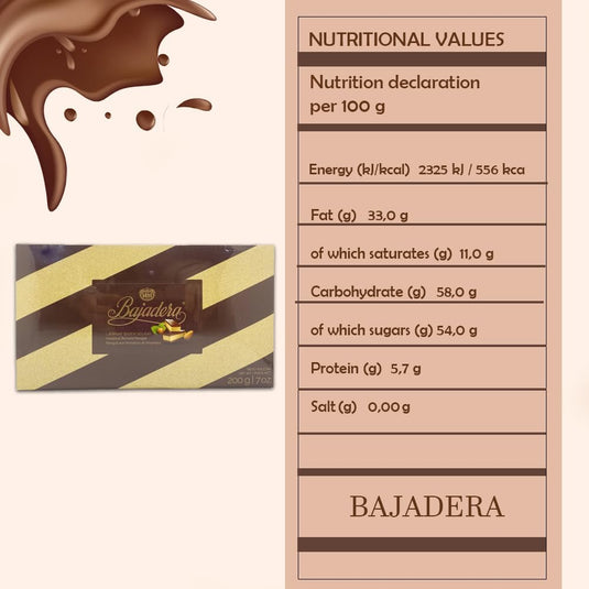 Premium Bajadera Diamond Chocolates with Finest Nut & Almond Viennese Nougat – Kosher, Halal, and Vegan Certified Bajadera Chocolates – Multipack Sizes (200 G, 1 PCS)