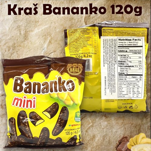 Load image into Gallery viewer, Kraš Bananko 120g - Irresistibly Delicious Mini Chocolate Covered Foam Bananas - Treat Yourself to Every Bite of Sweet Bliss! Pack of 10
