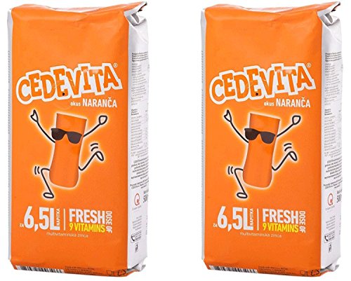 2 x Cedevita Orange Instant Vitamin Drink Mix 500 g, Makes 13.0 L