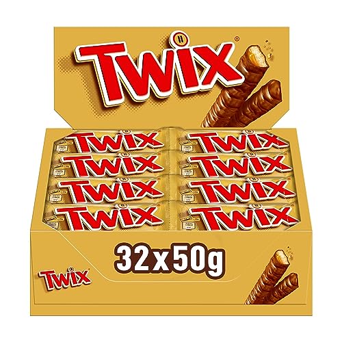 Twix chocolate bar | Biscuit, caramel | 32 double bars in a box (32 x 50 g) | 50 g (pack of 32)