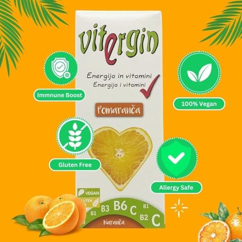 Load image into Gallery viewer, Vitergin Strawberry Vitamin Sweets - Delicious Fruit Enjoyment with 24 Packs (20 Sweets per Pack) - Sweet Sweets for a Healthy Boost (24, Orange)
