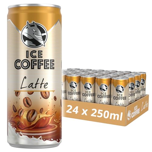 Load image into Gallery viewer, HELL Ice Coffee Latte | 24 x 250 ml cans multipack | 40 mg/100 ml caffeine | contains real Arabica &amp; Robusta coffee bean extracts | 75% UHT milk | Preservative-free | Iced coffee | ready to drink
