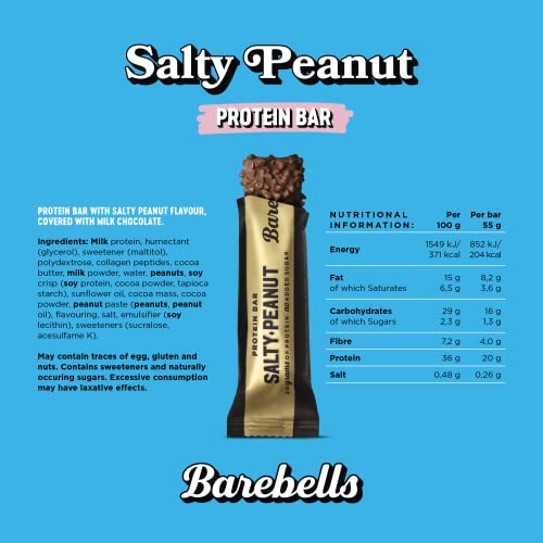 Load image into Gallery viewer, Barebells Protein Bar Salty Peanut 12X55g
