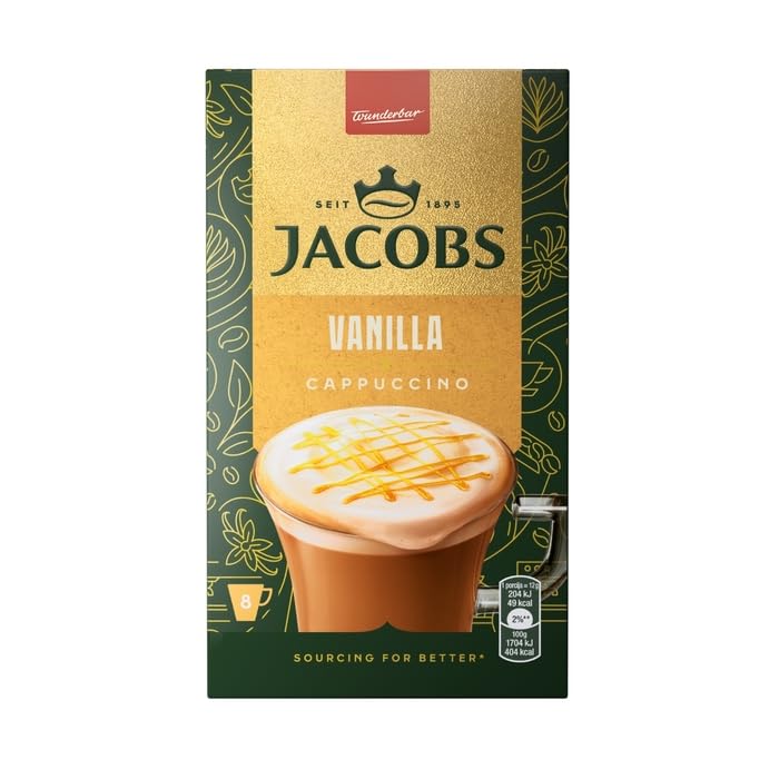 Load image into Gallery viewer, JACOBS Vanilla Cappuccino Instant Coffee – 8 Sticks (96g) | Available in 1 Box &amp; 10 Boxes (80 Sticks)
