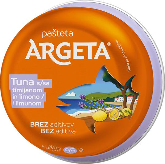 ARGETA Tuna Pâté with Thyme & Lemon 95 g – Mediterranean Herb & Citrus Tuna Spread – Smooth & Refreshing