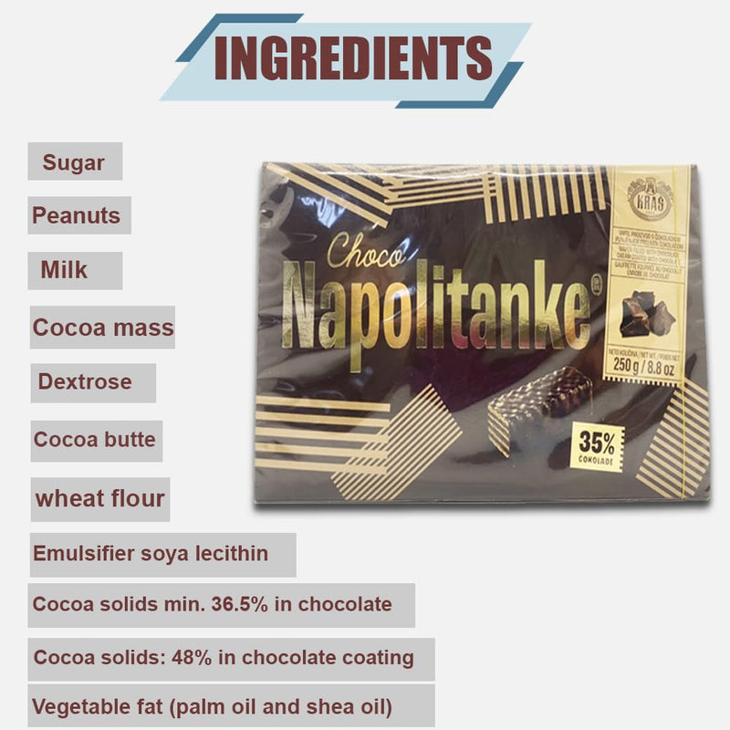 Afbeelding laden in Galerijviewer, NAPOLITANKE KRAS Premium Waffles - Premium wafelkoekjes met heerlijke melk-, chocoladecrème-, hazelnoot-, citroen- en sinaasappelvullingen - Verschillende formaten (250 g, 3 stuks) 
