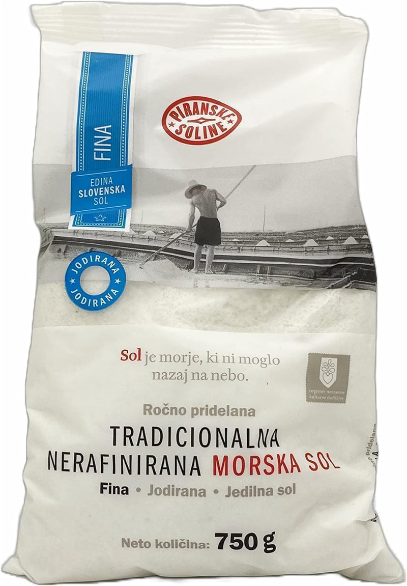 Load image into Gallery viewer, Traditional Unrefined Iodized Fine Sea Salt (750 Gram Bag) - All Organic &amp; Unrefined Sea Salt - Good for Cooking &amp; Table Salt
