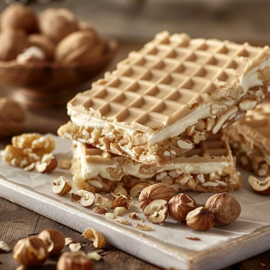 NAPOLITANKE KRAS Premium Wafels - Premium Wafelkoekjes met Heerlijke Melk, Chocolade Crème, Hazelnoot, Citroen en Sinaasappel Vulling - Verschillende Groottes (840 g Hazelnoot, 2 Stuks) 