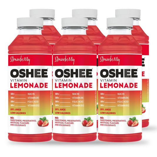 OSHEE Vitamin Lemonade Strawberry 555 ml PET Bottle - Pack of 6