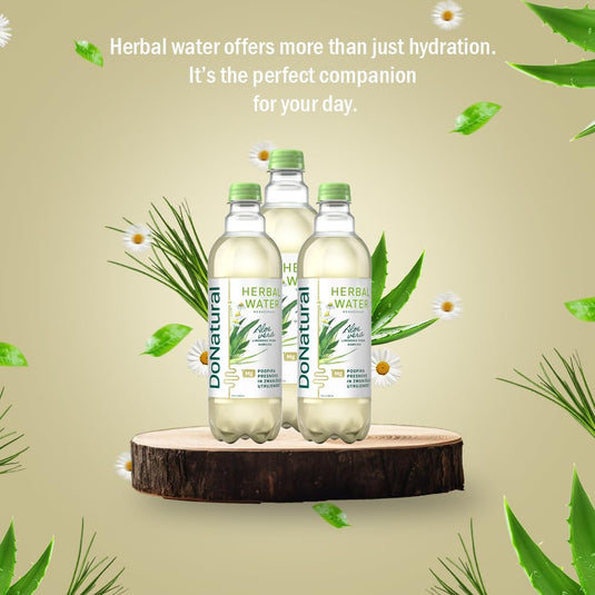 DoNatural Aloe Vera Herbal Water – Lemongrass & Chamomile | Pack of 12 × 500 ml | Low-Calorie Aloe Drink with Magnesium & Fibre | No Artificial Sweeteners