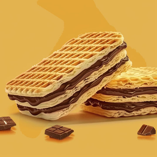 8 PCS - 420G NAPOLITANKE KRAS Premium Waffles - Premium Waffle Biscuits with Delicious Milk, Chocolate Cream, Hazelnut, Lemon and Orange Fillings - Various Sizes (420 g Chocolate & Cream, Pack of 8)