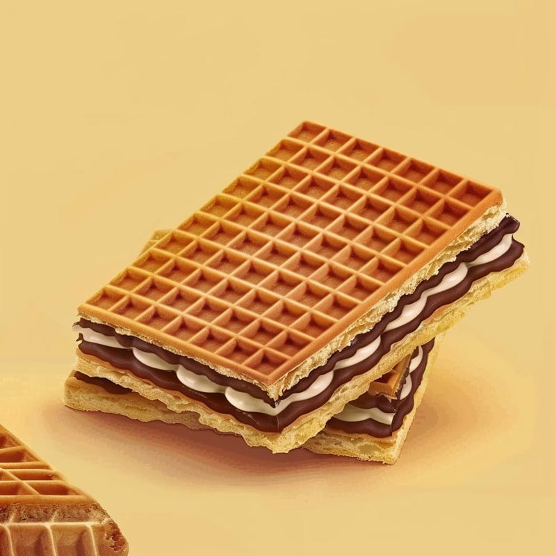 Afbeelding laden in Galerijviewer, NAPOLITANKE KRAS Premium Wafels - Premium Wafelkoekjes met Heerlijke Melk, Chocolade Crème, Hazelnoot, Citroen en Sinaasappel Vulling - Verschillende Maten (840 g HAZELNOOT, Verpakking van 8) 
