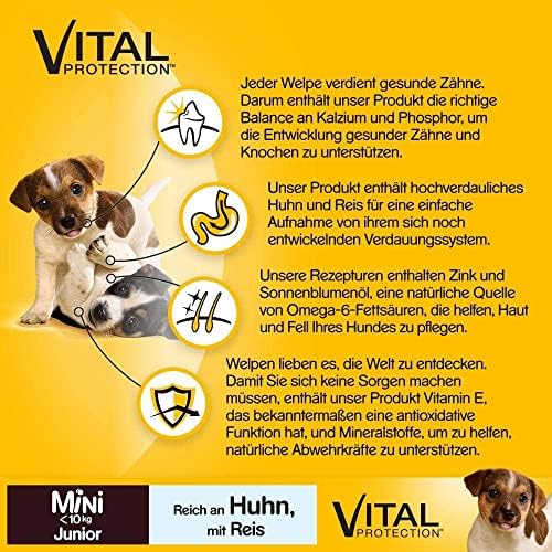 Pedigree Junior Mini (6 verpakkingen hondenvoer met kip en rijst 1,4 kg) 