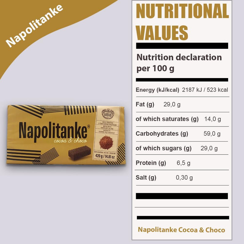 Afbeelding laden in Galerijviewer, NAPOLITANKE KRAS Premium Wafers - Premium Wafers Biscuits met heerlijke melk, chocolade crème, hazelnoot, citroen en sinaasappel vullingen - Meerdere maten (4x420g) 
