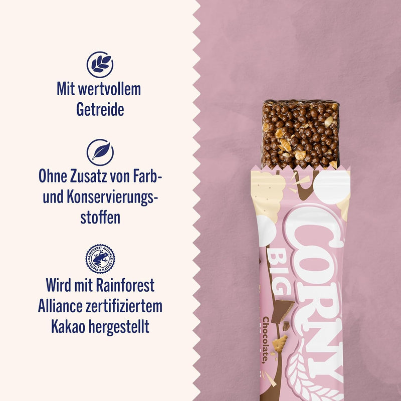 갤러리 뷰어에 이미지 로드, CORNY BIG Marshmallow Chocolate &amp; Biscuit 40 g  - 24 Pack
