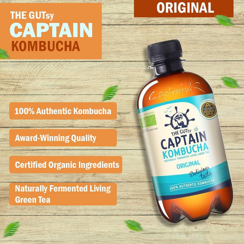 Load image into Gallery viewer, The Gutsy Captain Kombucha Original 12 x 400 ml
