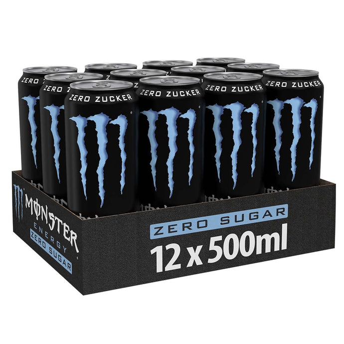 Monster Energy Zero Sugar – caffeinated energy drink with a refreshing peach-nectarine flavor – sugar-free and calorie-free – in convenient disposable cans (12 x 500 ml)