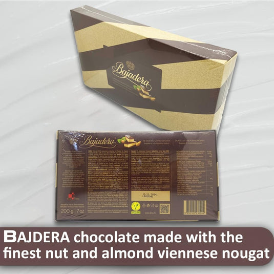 Premium Bajadera Diamond Chocolates with Finest Nut & Almond Viennese Nougat – Kosher, Halal, and Vegan Certified Bajadera Chocolates – Multipack Sizes (200 G, 1 PCS)