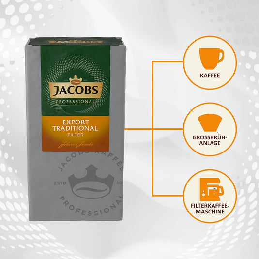 CHECKED - Jacobs Export Traditional Filter Ground Coffee 500 g – Rich Aromatic Blend, Balanced Flavor, Premium Filter Coffee
