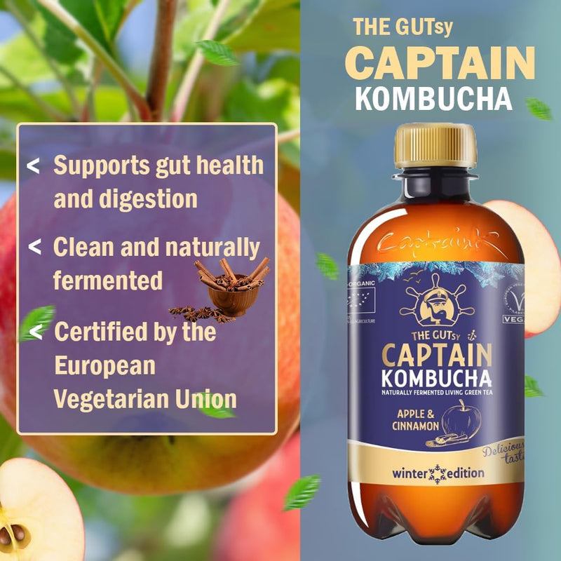 Load image into Gallery viewer, The Gutsy Captain Kombucha Kombucha Tea 12 x 400 ml Ginger Lemon
