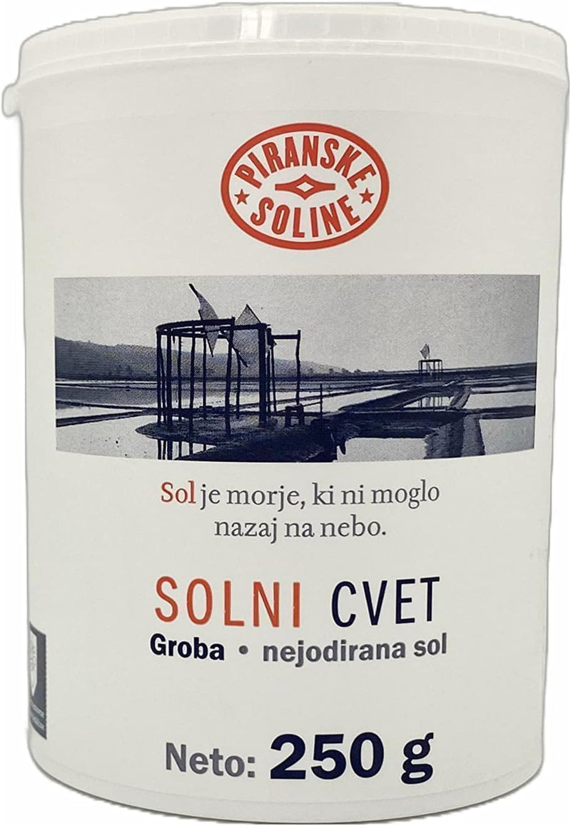 Load image into Gallery viewer, Solni Cvet - Flor de Sal 250 g (Protected Designation of Origin) - pure organic and unrefined sea salt - good for cooking and as table salt (12 pieces)
